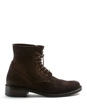 F-EMON Brown Suede Lace-up Boots
