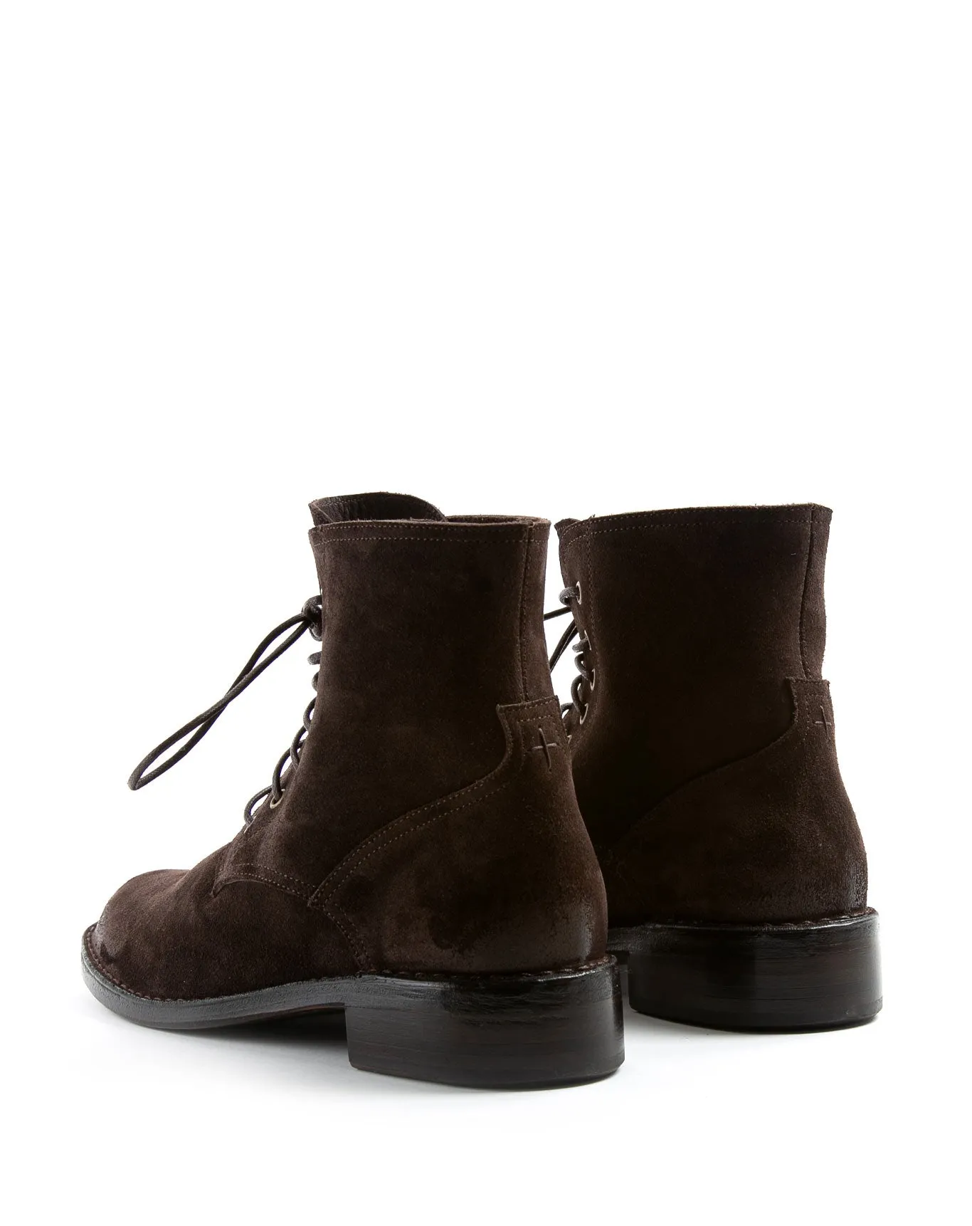 F-EMON Brown Suede Lace-up Boots