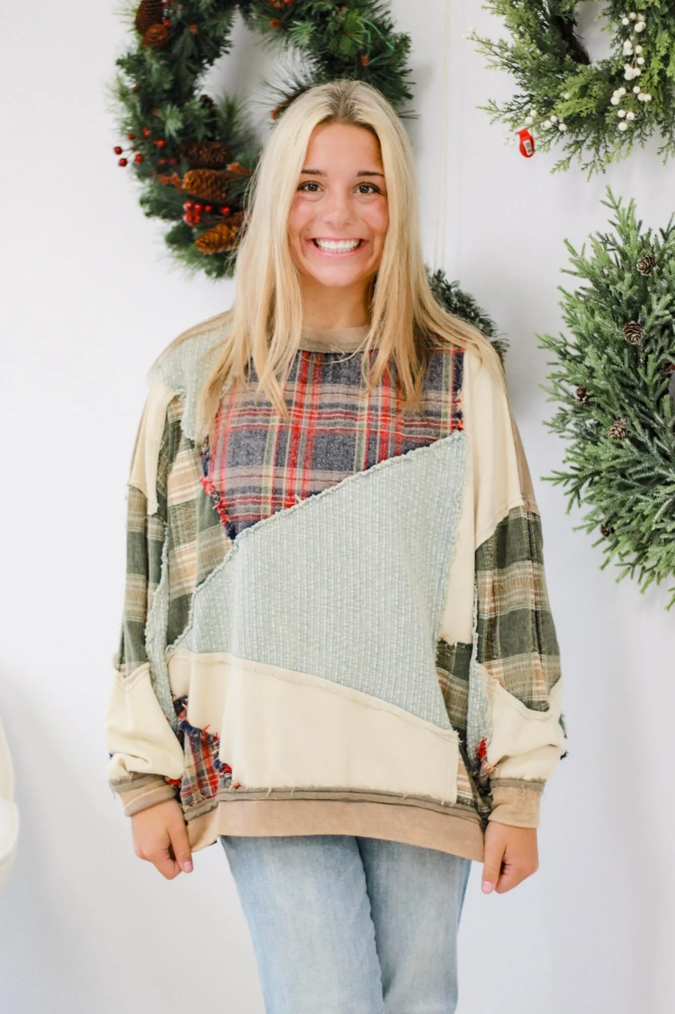 Fall Bonfires Plaid Pullover by Oli & Hali