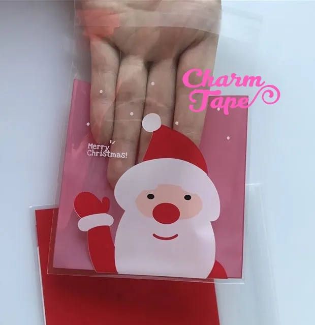 Festive Santa Claus Gift Bags Cello Bags Self-adhesive Cookie bags - Favors Bags - Party bags 20/50/100 bags CB59