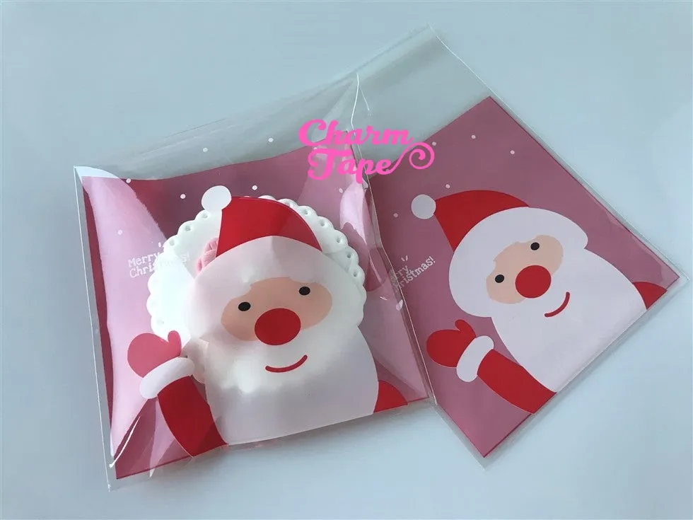 Festive Santa Claus Gift Bags Cello Bags Self-adhesive Cookie bags - Favors Bags - Party bags 20/50/100 bags CB59