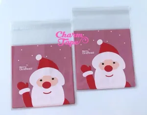 Festive Santa Claus Gift Bags Cello Bags Self-adhesive Cookie bags - Favors Bags - Party bags 20/50/100 bags CB59