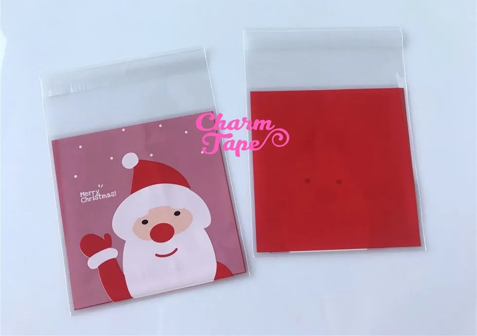 Festive Santa Claus Gift Bags Cello Bags Self-adhesive Cookie bags - Favors Bags - Party bags 20/50/100 bags CB59