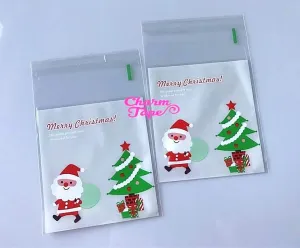 Festive Santa Claus Gift Bags Cello Bags Self-adhesive Cookie bags - Favors Bags - Party bags 20/50/100 bags CB60