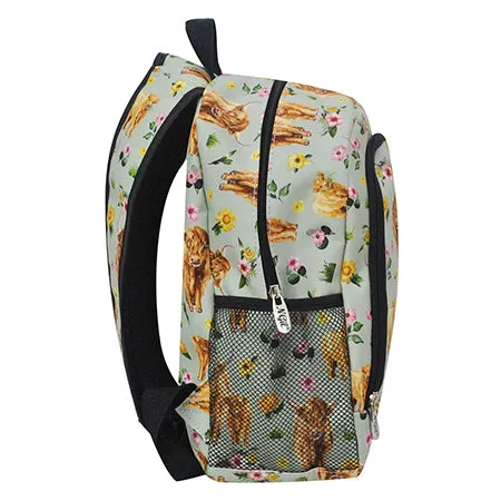 Floral Cow Small Size NGIL Canvas Backpack
