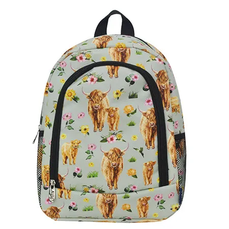 Floral Cow Small Size NGIL Canvas Backpack
