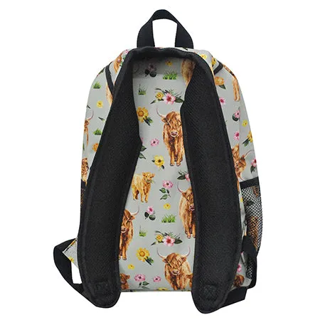 Floral Cow Small Size NGIL Canvas Backpack