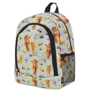 Floral Cow Small Size NGIL Canvas Backpack