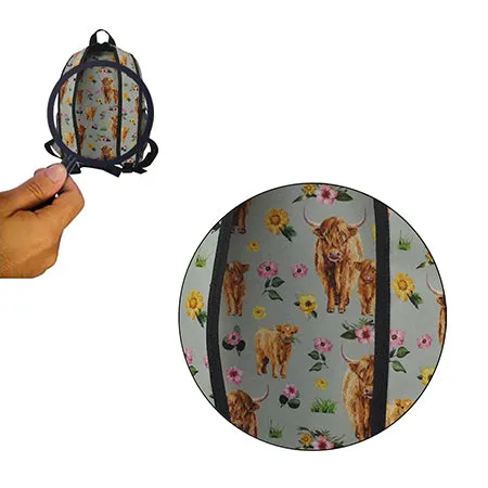 Floral Cow Small Size NGIL Canvas Backpack
