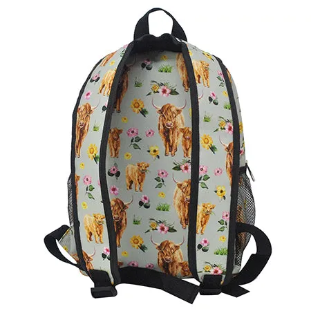 Floral Cow Small Size NGIL Canvas Backpack