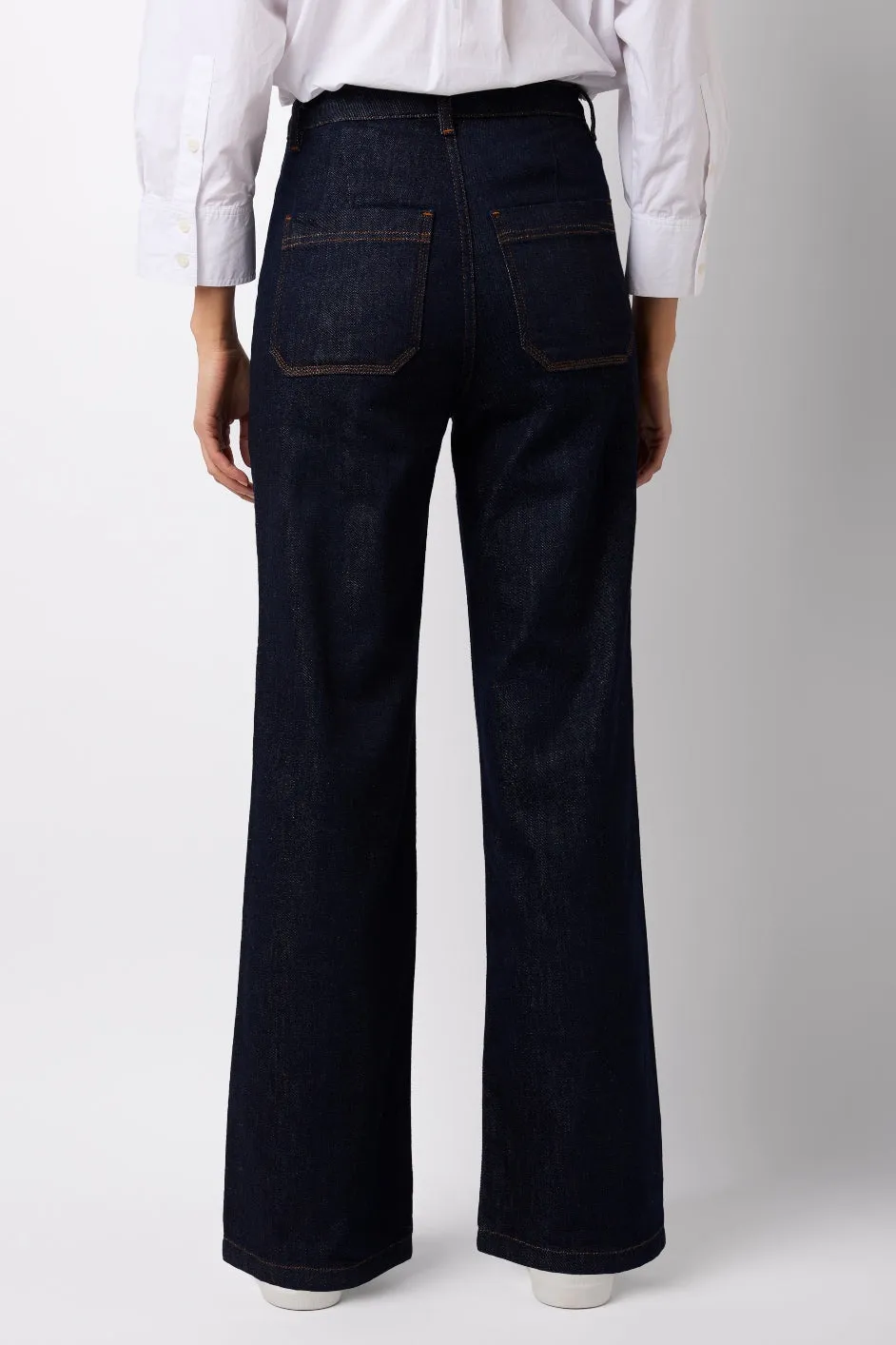 Flossie Button Pocket Flared Jean - Rinse Wash - Regular