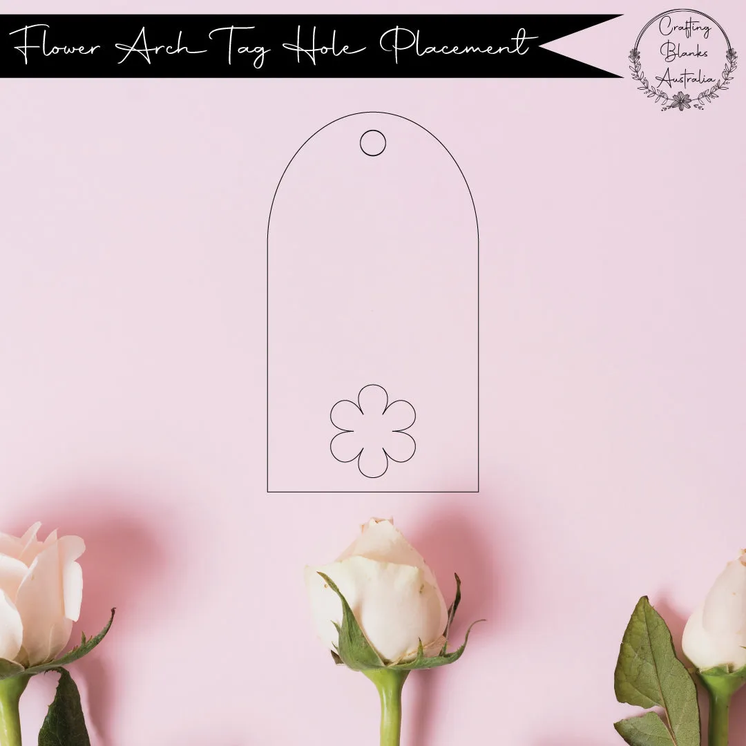 Flower • Arch Blank Tag • 40mm x 75mm