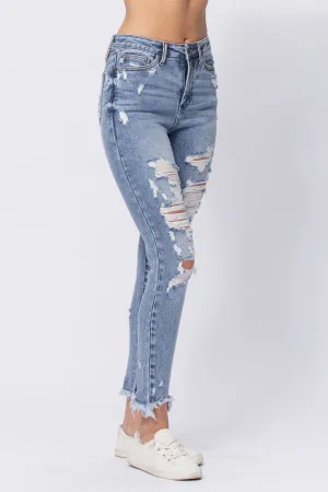 For The Win Distressed Skinny Jeans