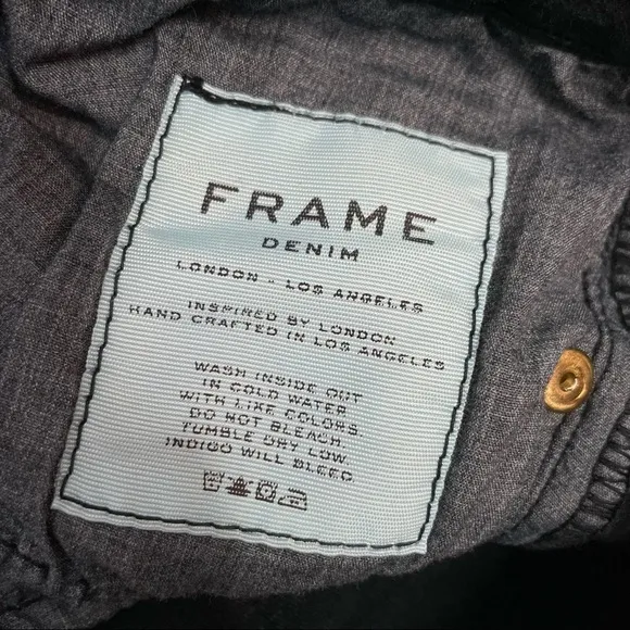 FRAME Dark Green Le Skinny de Jeanne Distressed Jeans