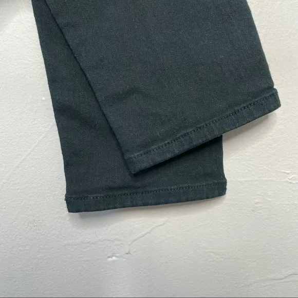 FRAME Dark Green Le Skinny de Jeanne Distressed Jeans