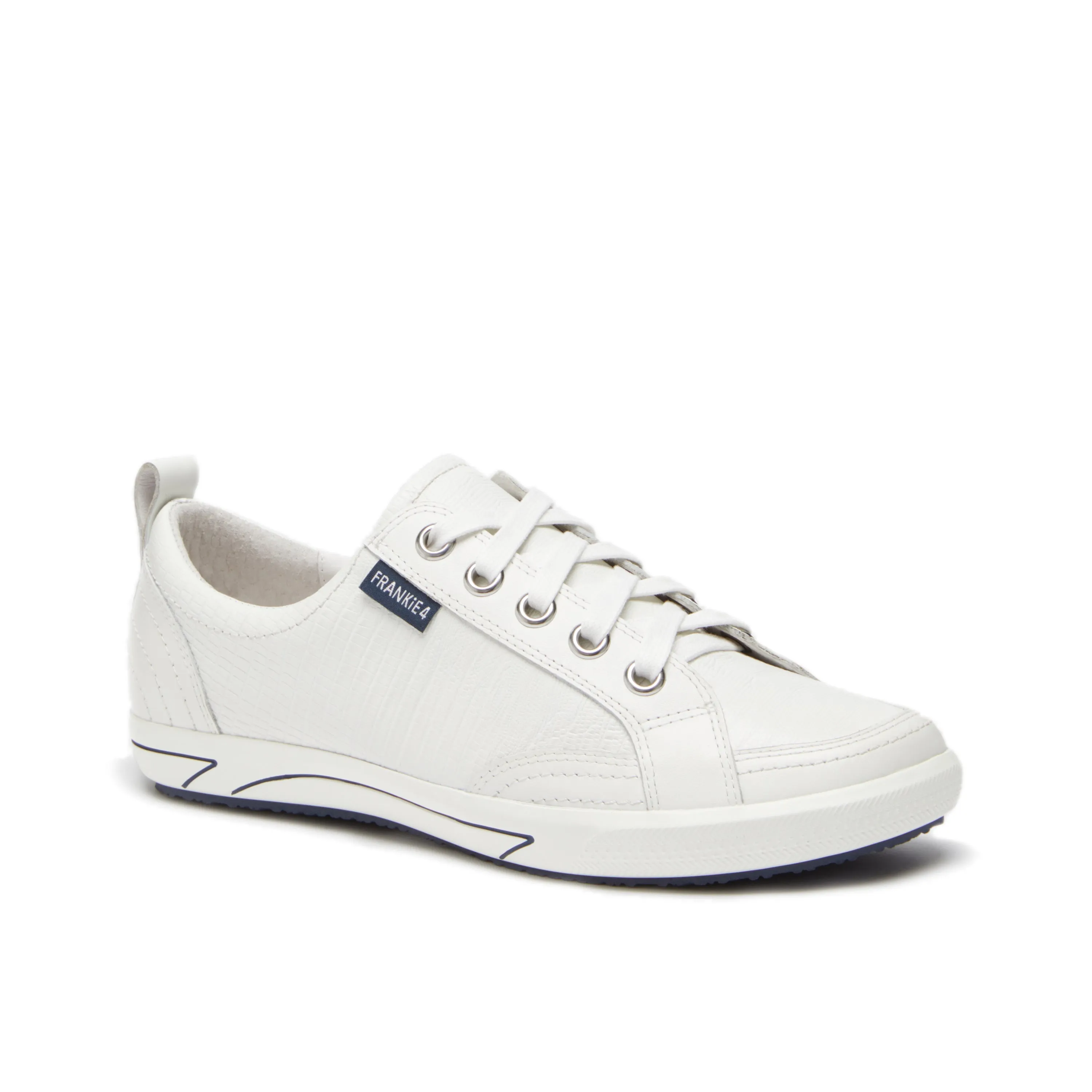 FRANKIE4 Ellie IV White Lizard Emboss Sneakers