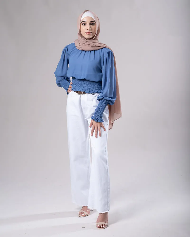 Frayed Wide-Leg Denim