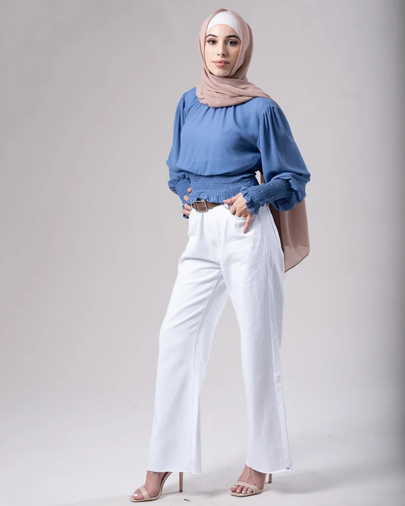 Frayed Wide-Leg Denim