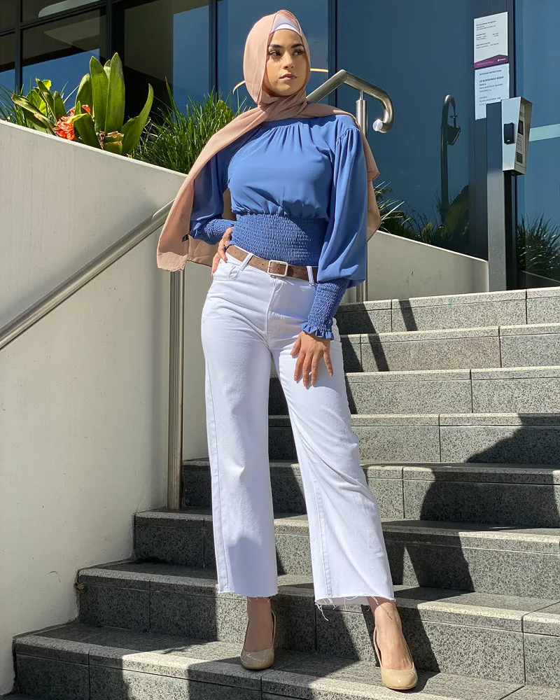Frayed Wide-Leg Denim