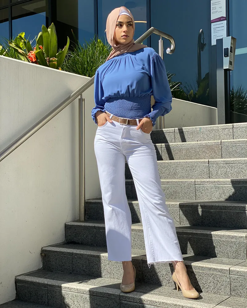 Frayed Wide-Leg Denim