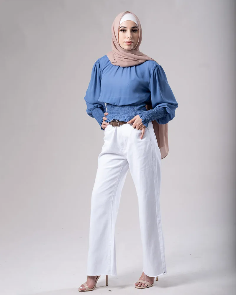 Frayed Wide-Leg Denim