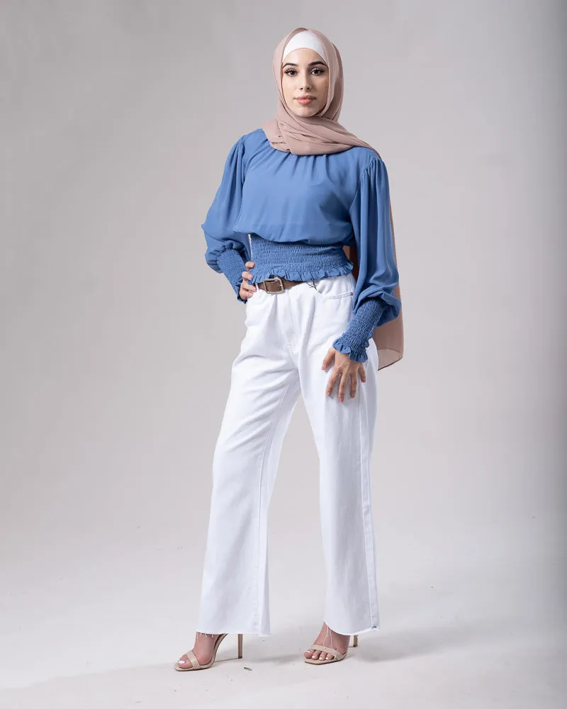 Frayed Wide-Leg Denim