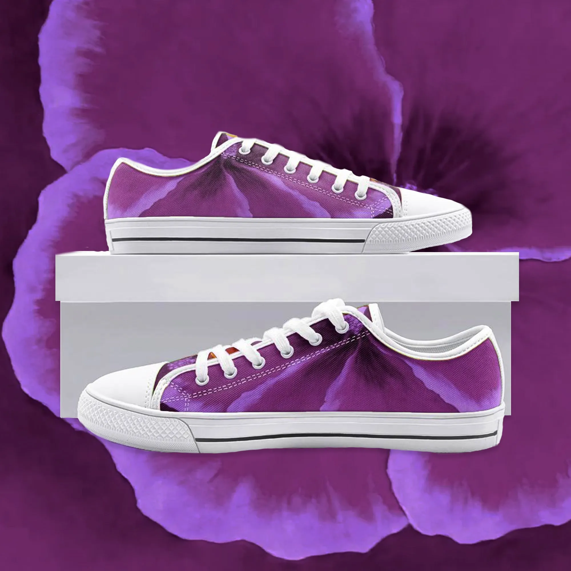 Fuchsia Hibiscus Low-top Sneakers