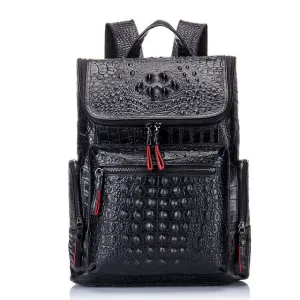 Genuine Leather Backpack Women Men for Laptop High Quality Travel Bag Casual Luxury Backpack Man Crocodile Leather Rucksack