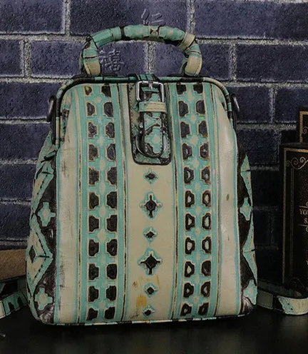 Genuine Leather Messenger Handbag