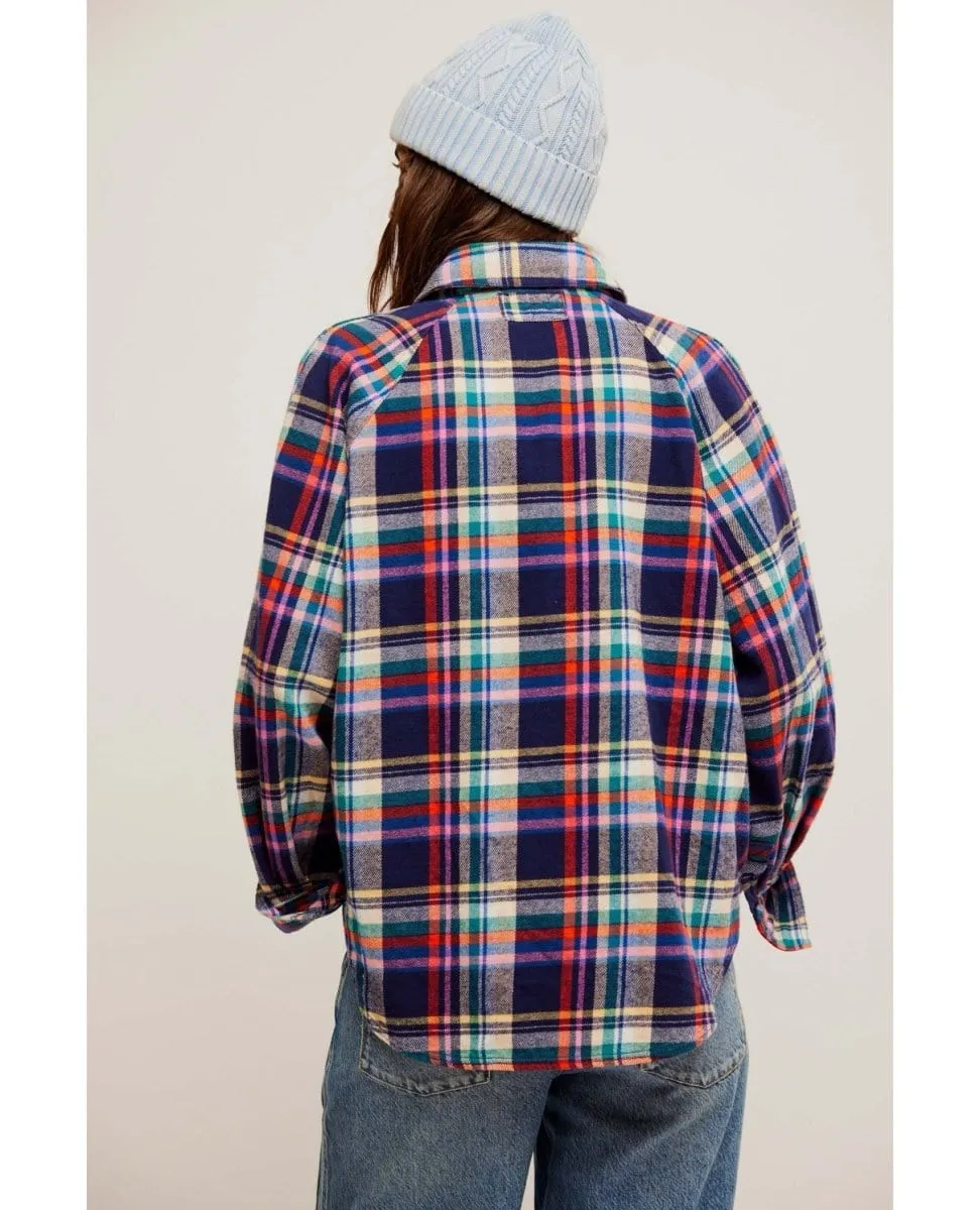 Girl Meets Boy Plaid Shirt Navy Combo