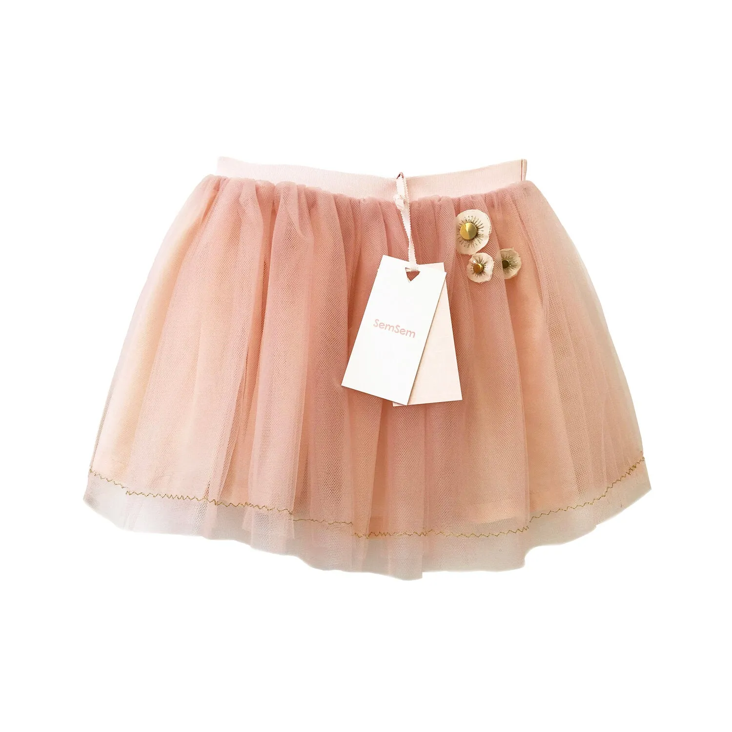 Girls Aliyah Embroidered Tutu - Pale Blush