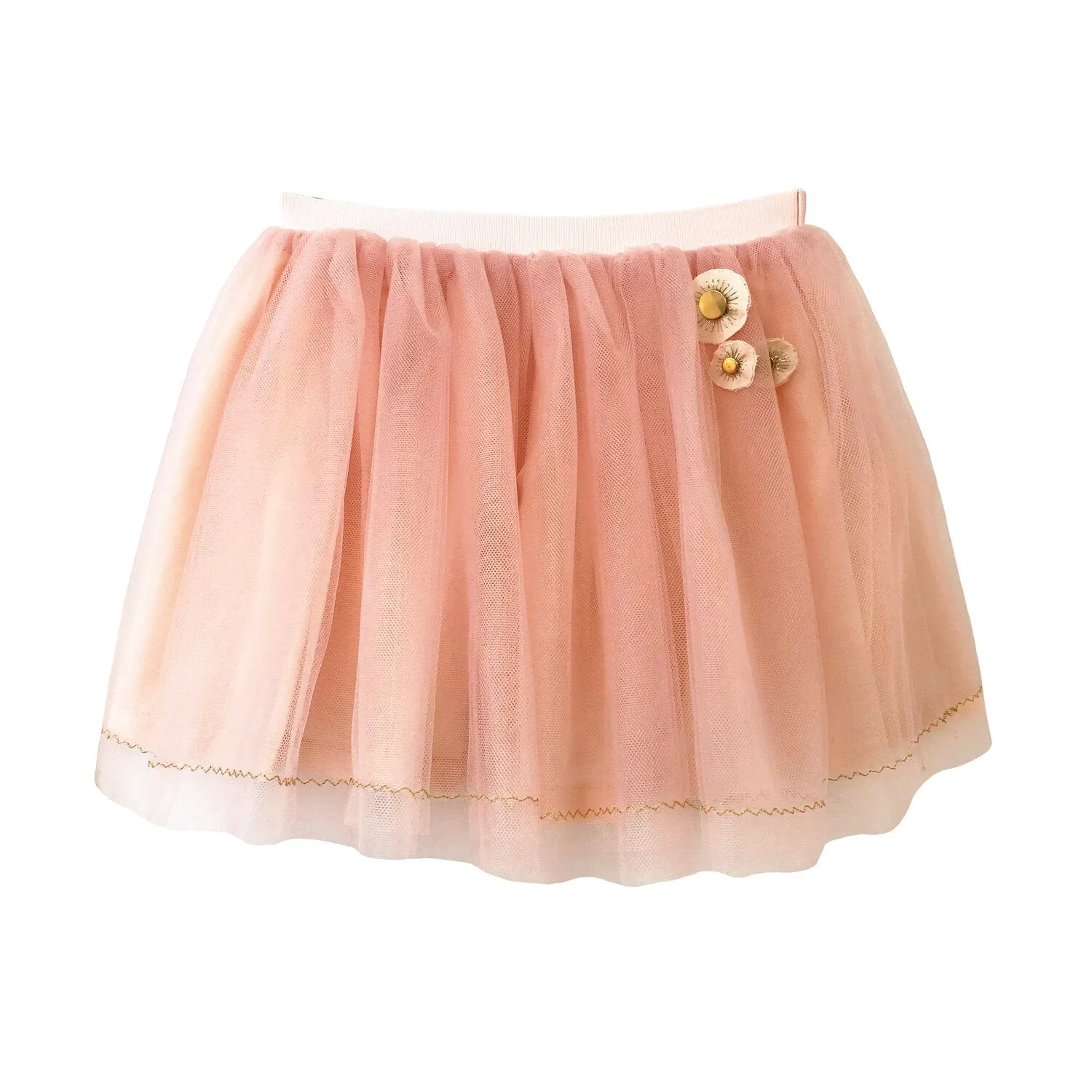 Girls Aliyah Embroidered Tutu - Pale Blush