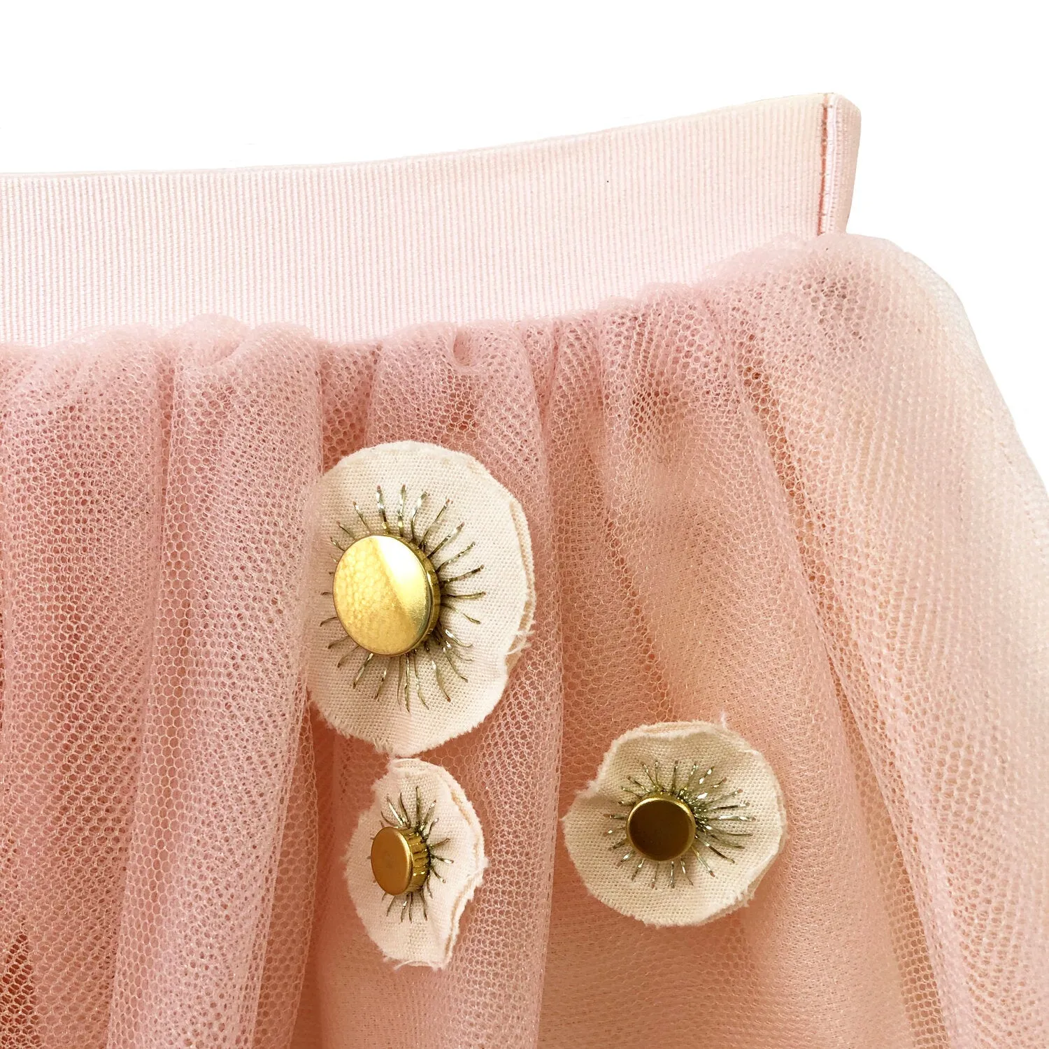 Girls Aliyah Embroidered Tutu - Pale Blush