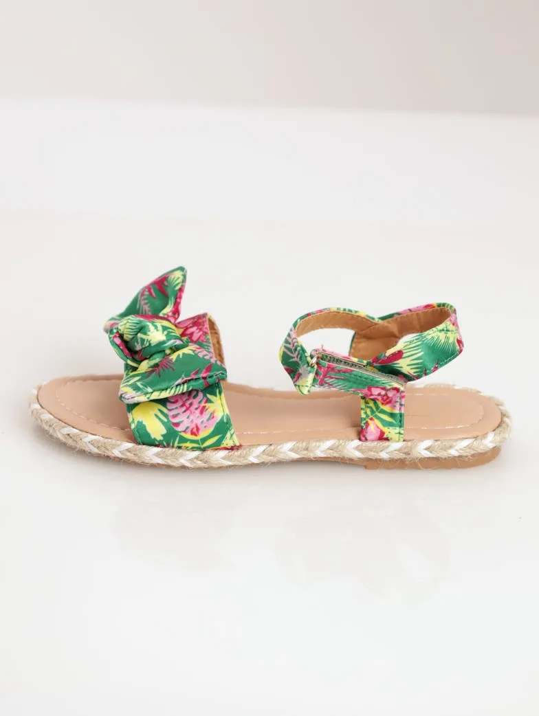 Girls Printed Espadrille Sandal - Pink