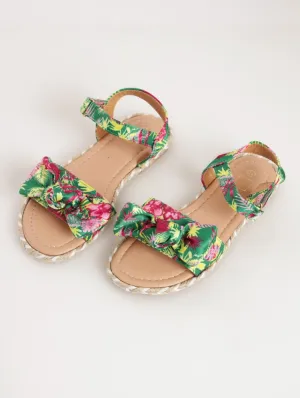 Girls Printed Espadrille Sandal - Pink