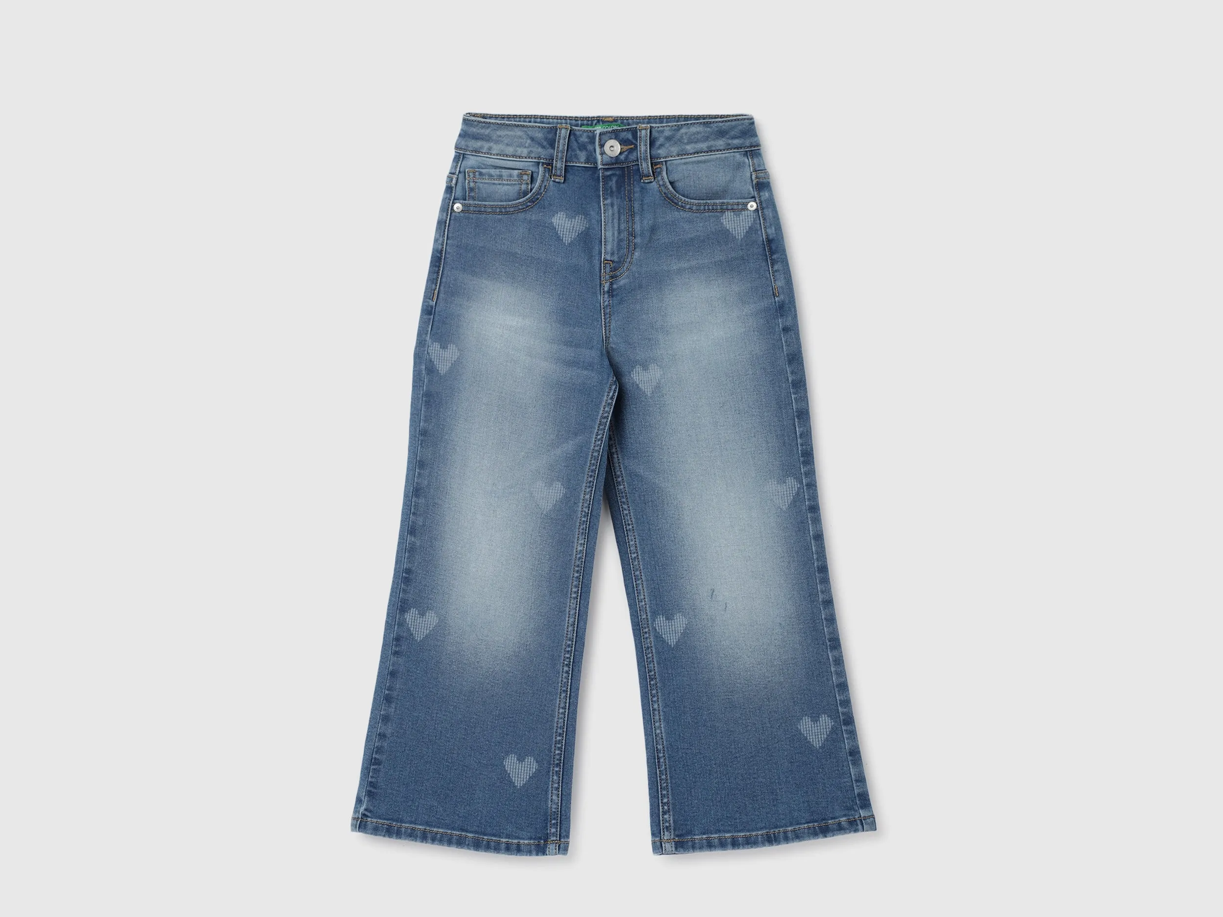 Girl's Printed Wide Leg Jeans
