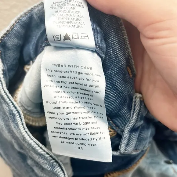 Good American Good Waist Stretchy Distressed Medium To Dark Wash Crop New Jeans