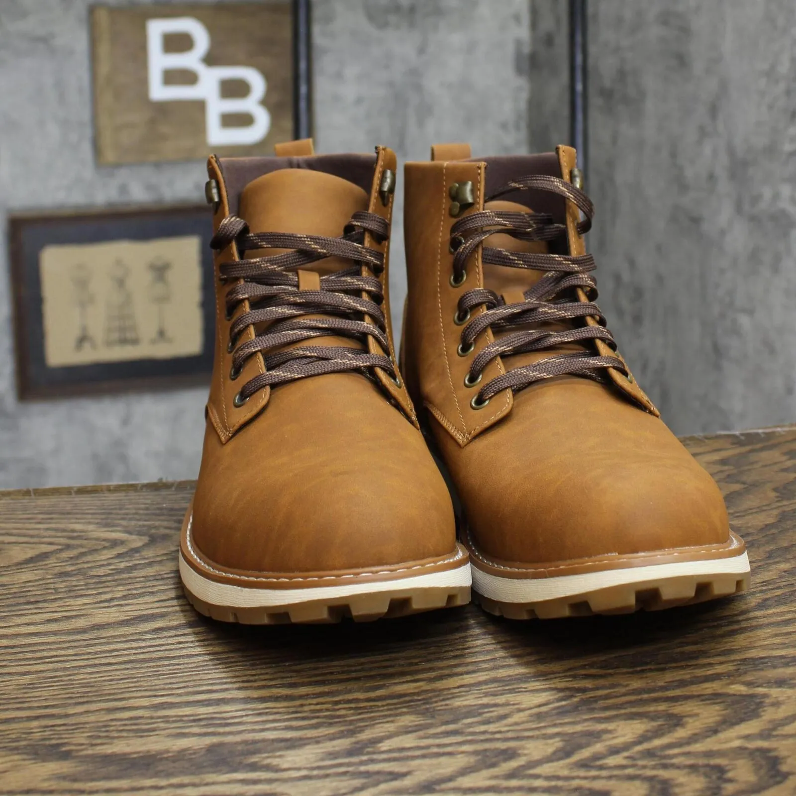 Goodfellow & Co Men's Forrest Work Boots 88097799 Cognac Brown 13