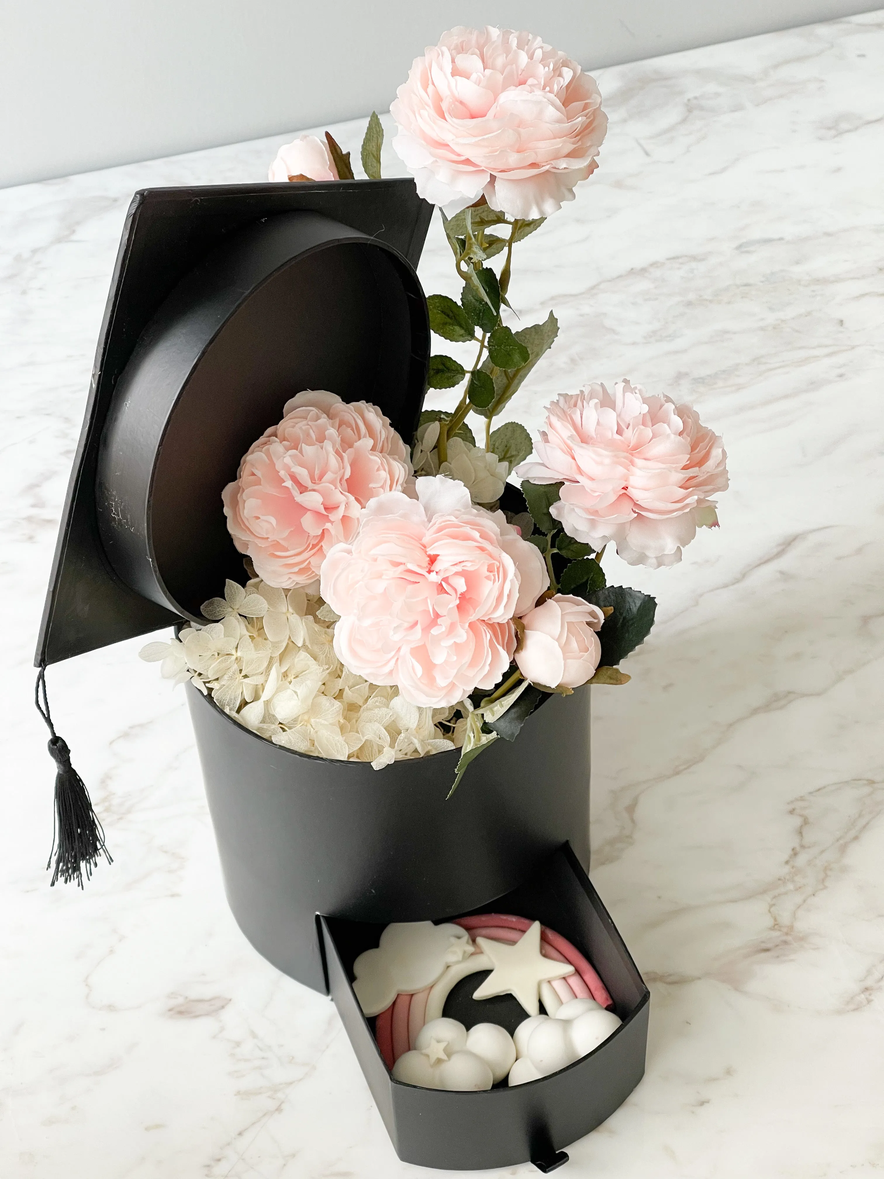 Graduation Cap Gift Box with Hidden Drawer