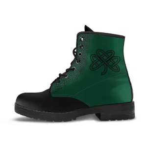 Green Celtic Clover Vegan Boots Mens Womens