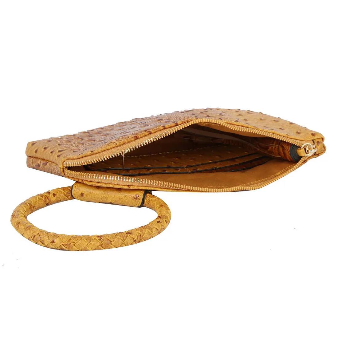 Green Croc HandCuff Tassel Wristlet Clutch | ALPHONSINA