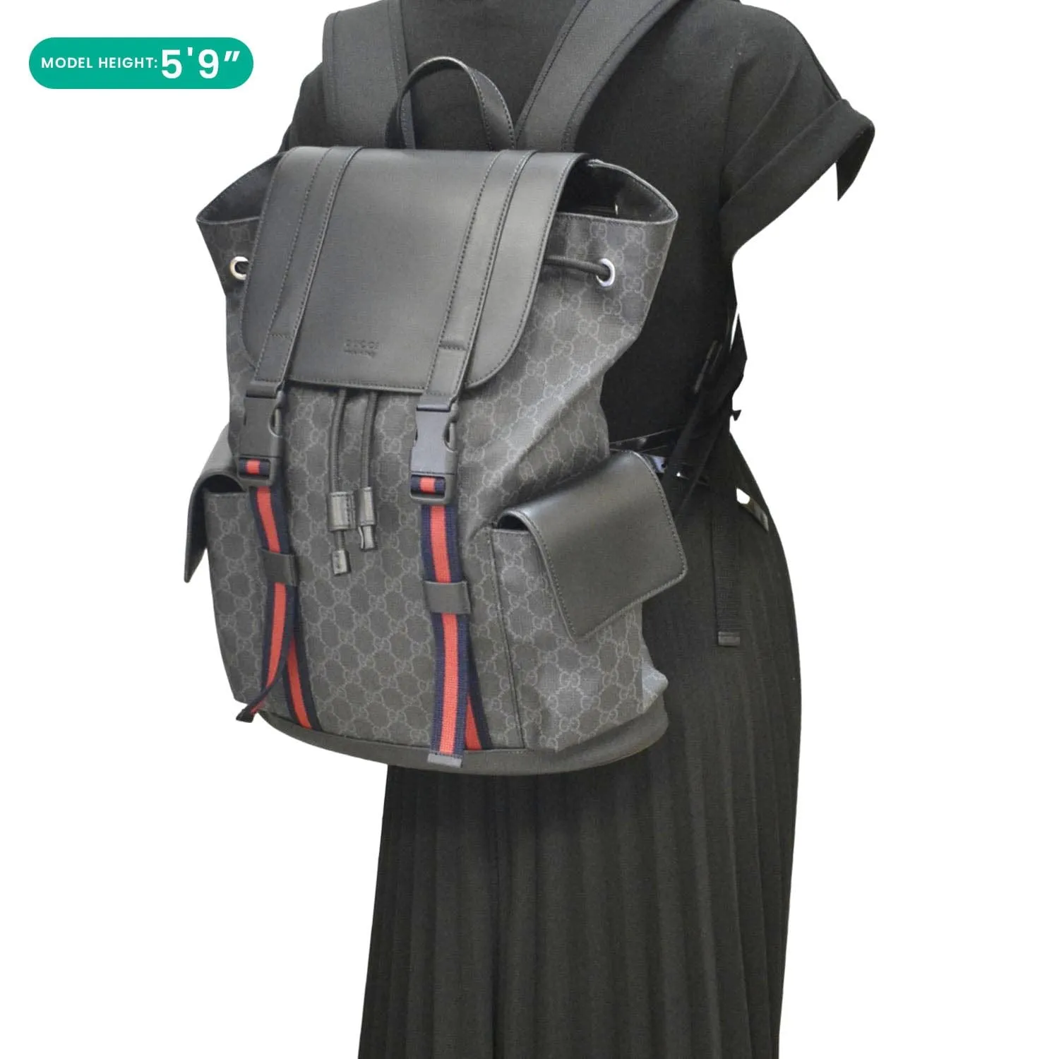 GUCCI GG Supreme Canvas Backpack Black 495563