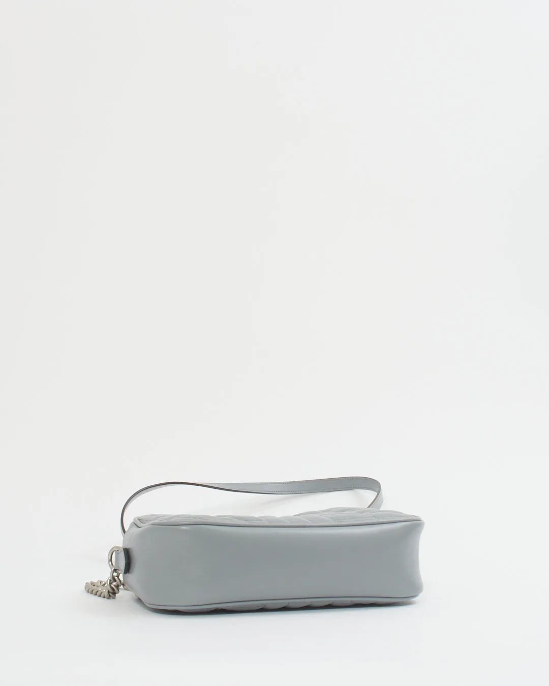 Gucci Grey Leather Marmont Matelasse Small Shoulder Bag