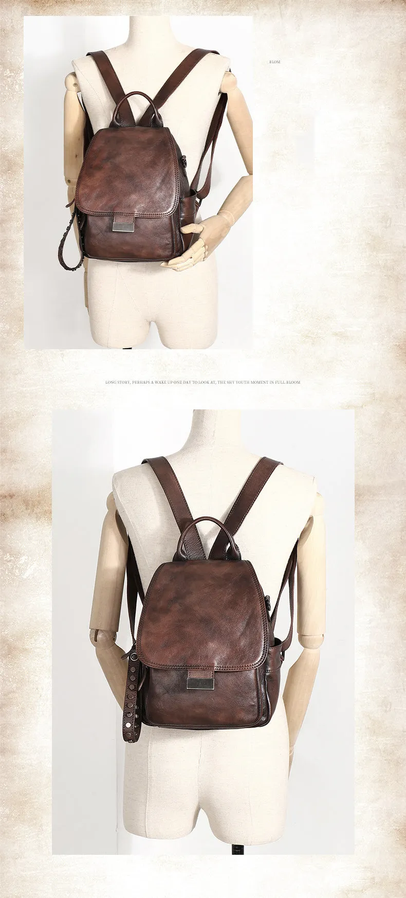 Handmade Convertible Leather Backpacks Bag Womens Best Leather Shoulder Purse School Rucksack