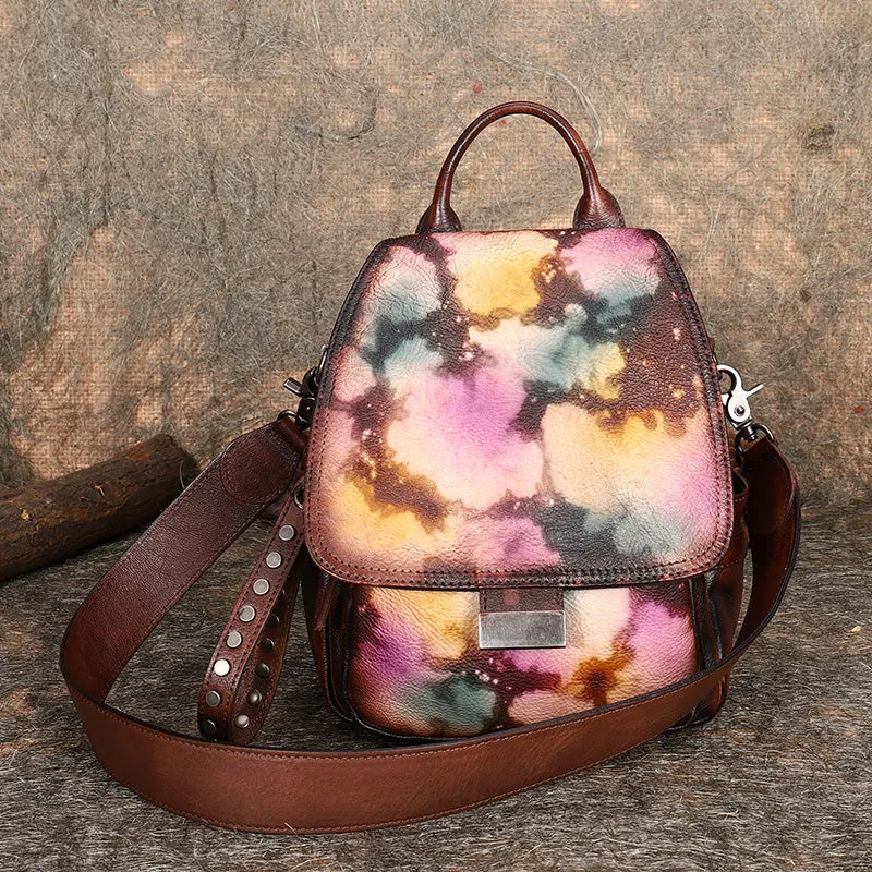 Handmade Convertible Leather Backpacks Bag Womens Best Leather Shoulder Purse School Rucksack