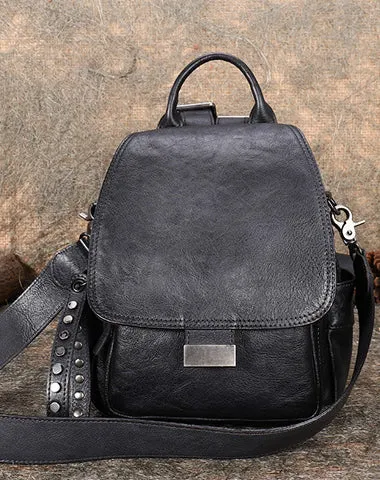 Handmade Convertible Leather Backpacks Bag Womens Best Leather Shoulder Purse School Rucksack