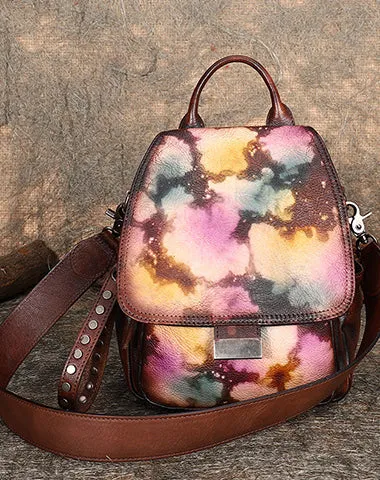 Handmade Convertible Leather Backpacks Bag Womens Best Leather Shoulder Purse School Rucksack
