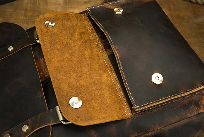 Handmade Leather Backpack Purse, Vintage Backpacks, School Backpacks