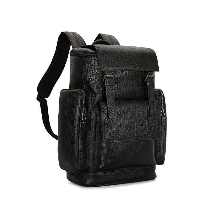 Handmade Vintage Top-Loader Zipper Full-Grain Leather Backpack