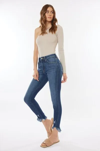 Hazel Blues® |  Kancan Raw Hem High Waist Cropped Jeans